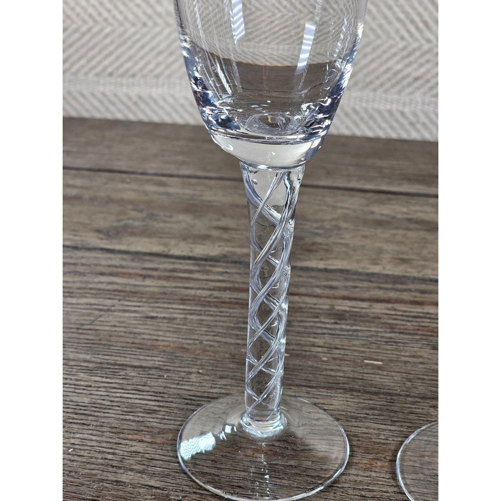 Set 2 Vintage Cordial Glasses Twisted Stem Clear Stemware 9.5 In - Picture 16 of 16